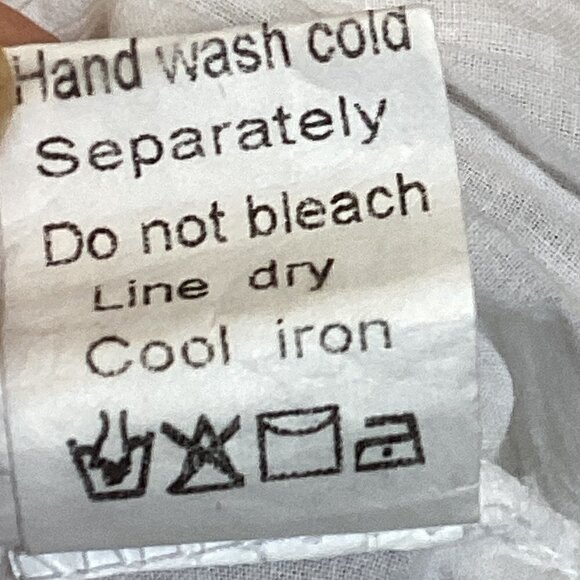 SPAZIOCHIC Italy 100% Linen Sleeveless Tank Top M Ruffle Embroidery Cutouts 271G - Picture 8 of 8